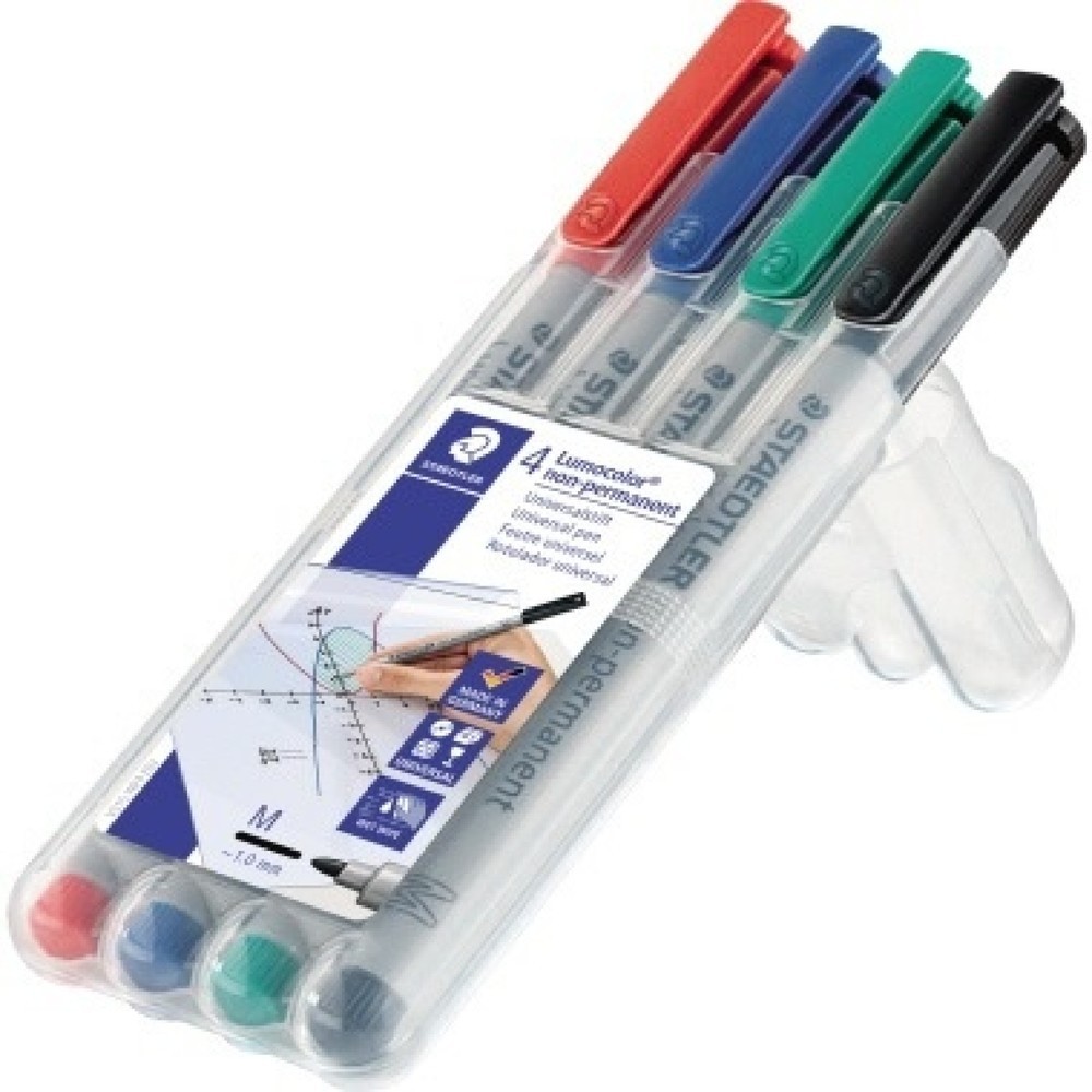 Produktabbildung: STAEDTLER Folienschreiber Lumocolor 315 WP4 1mm sortiert 4 St./Pack.