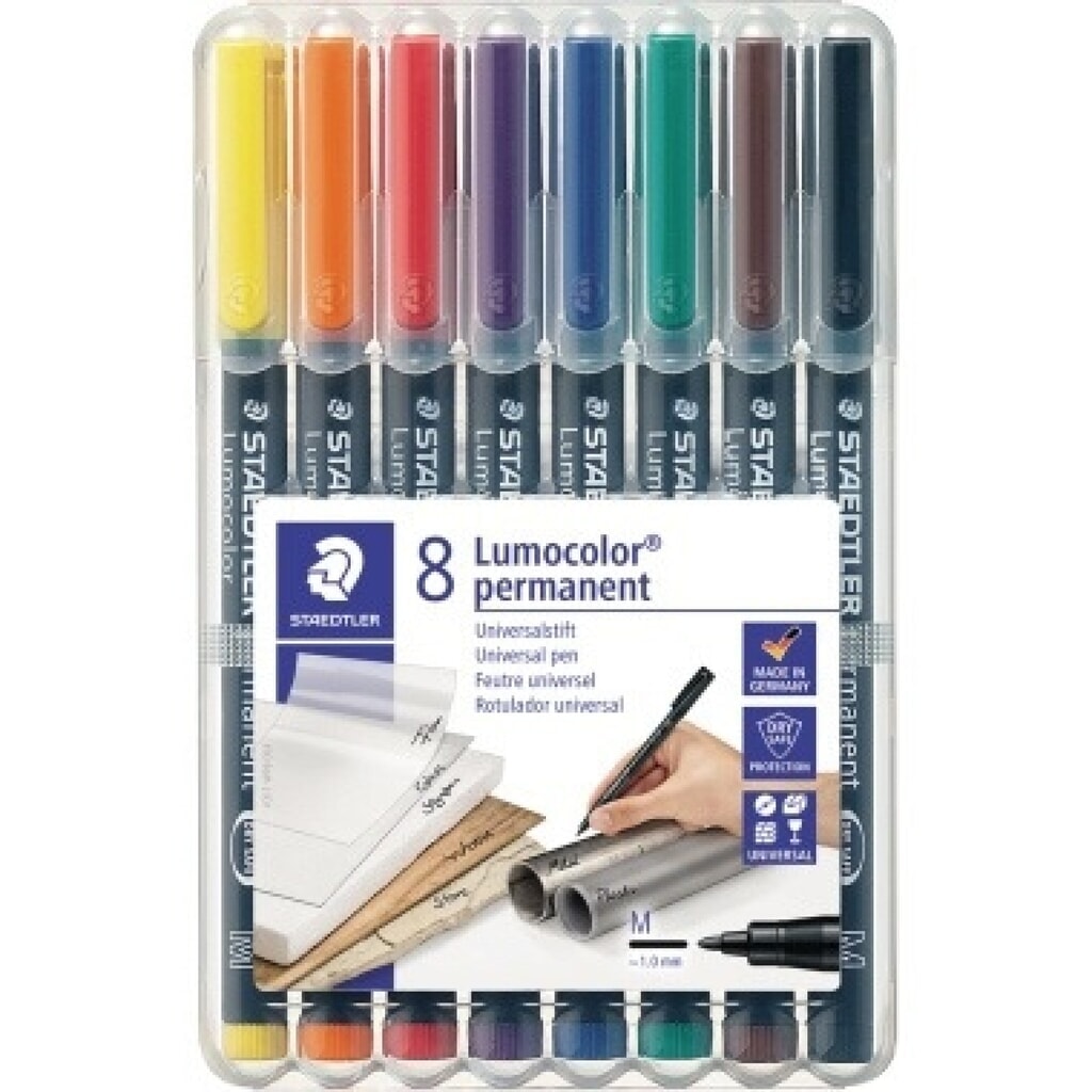 Produktabbildung Nr. 1: STAEDTLER Folienschreiber Lumocolor 317 WP8 1mm sortiert 8 St./Pack.
