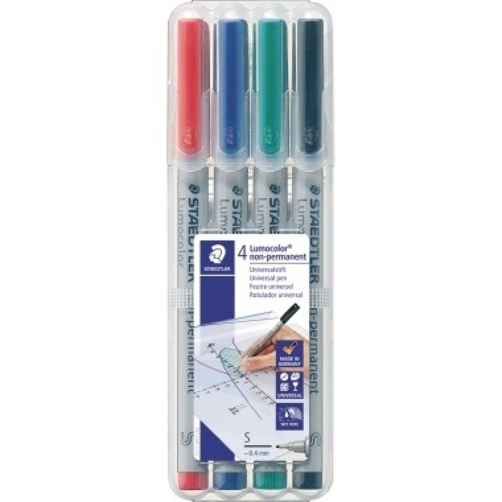 Produktabbildung: STAEDTLER Folienschreiber Lumocolor 311 WP4 0,4mm sortiert 4 St./Pack.