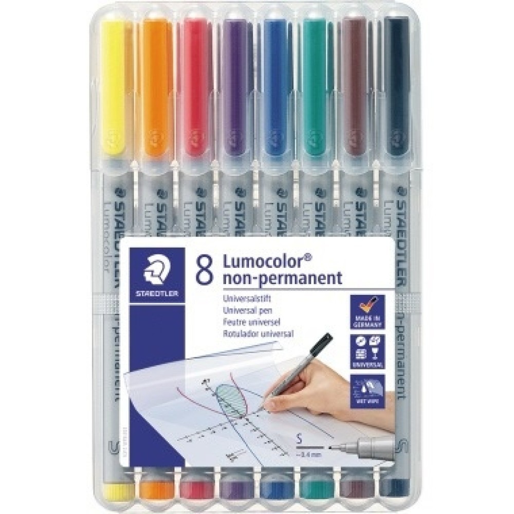Produktabbildung: STAEDTLER Folienschreiber Lumocolor 311 WP8 0,4mm sortiert 8 St./Pack.