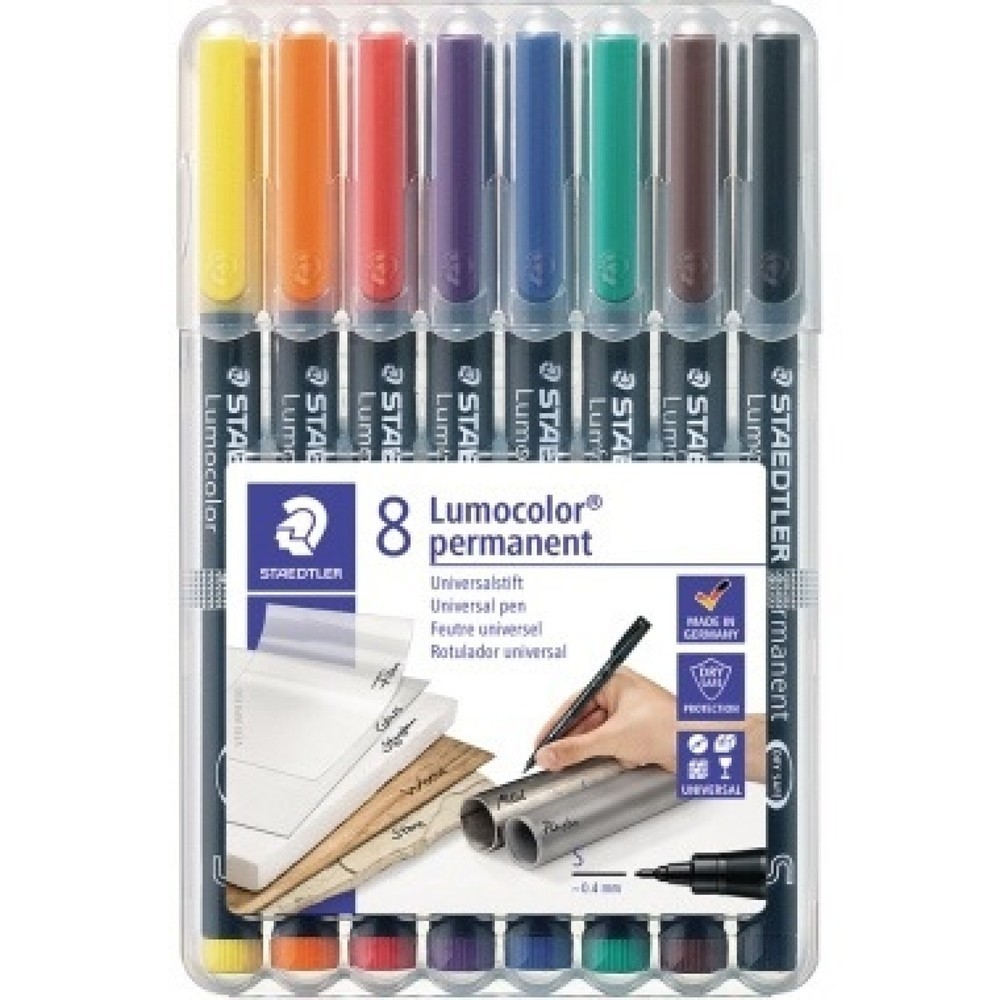 Produktabbildung: STAEDTLER Folienschreiber Lumocolor 313 WP8 0,4mm sortiert 8 St./Pack.
