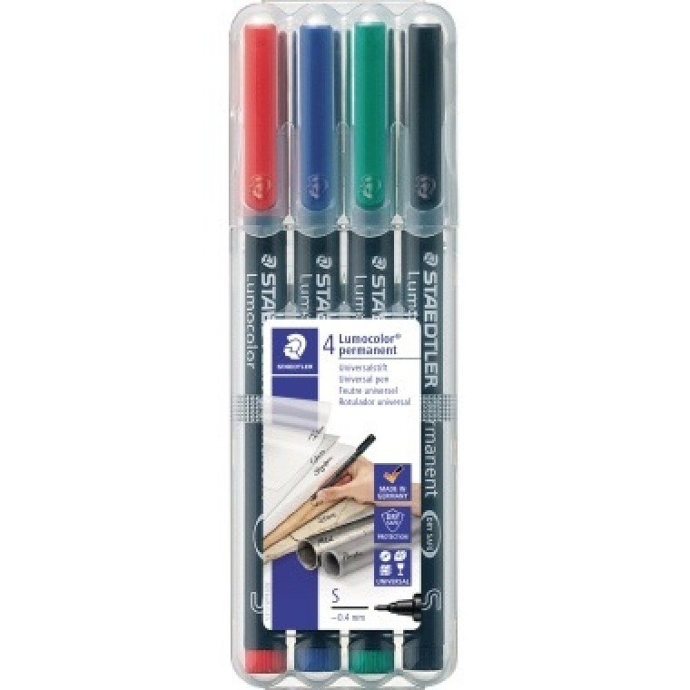 Produktabbildung: STAEDTLER Folienschreiber Lumocolor 313 WP4 0,4mm sortiert 4 St./Pack.