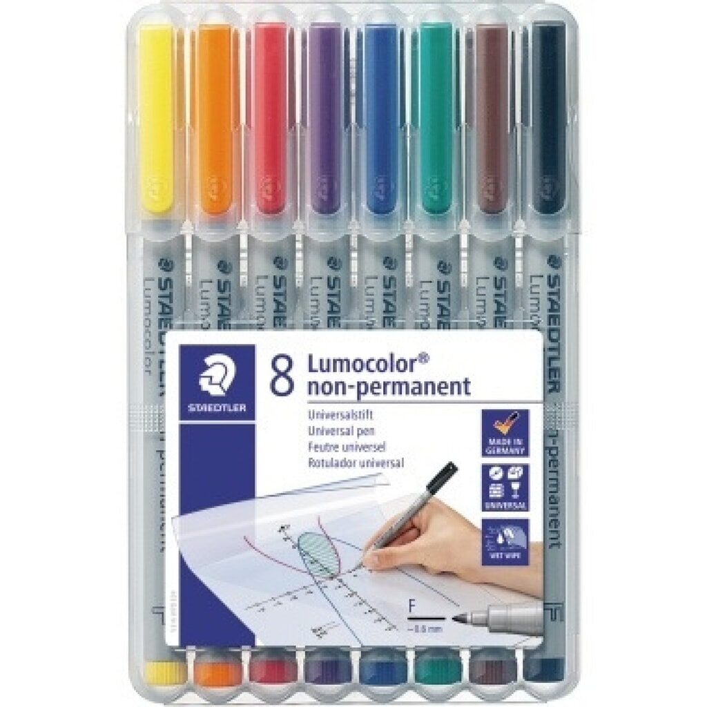Produktabbildung Nr. 1: STAEDTLER Folienschreiber Lumocolor 316 WP8 0,6mm sortiert 8 St./Pack.