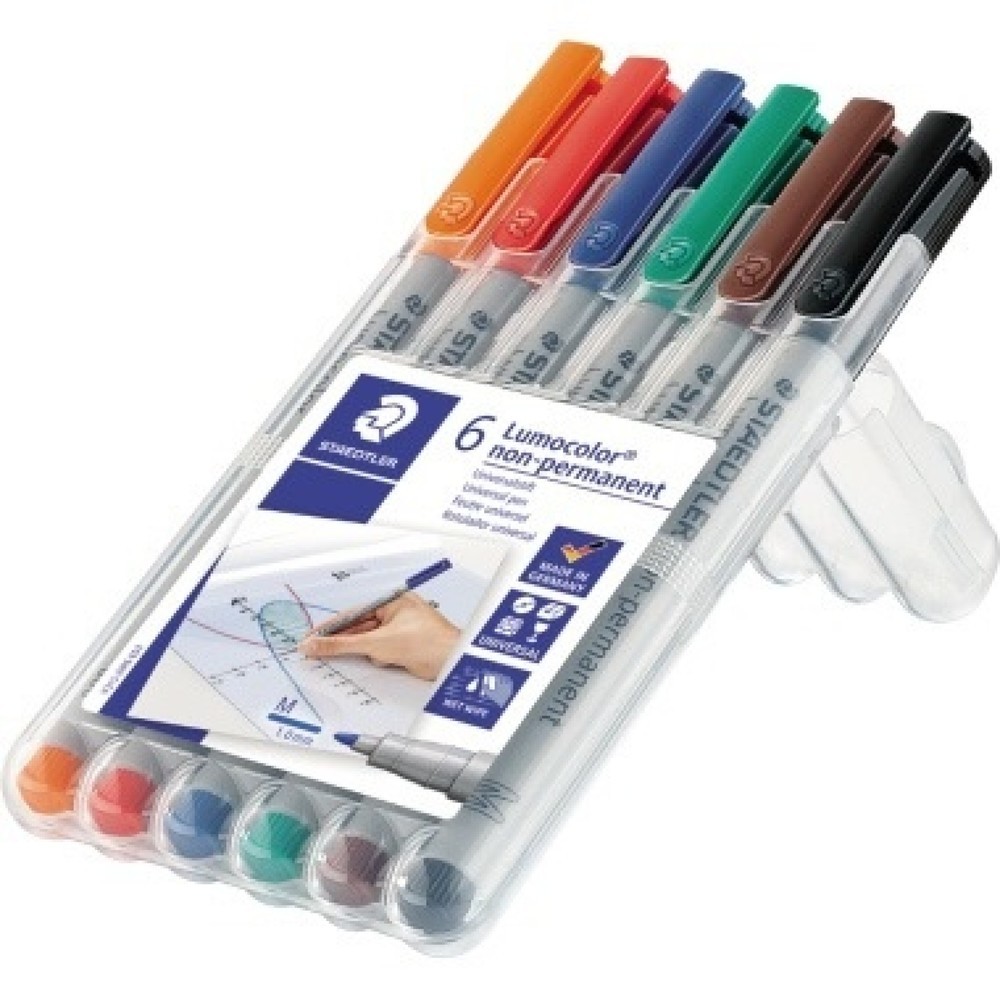 Produktabbildung: STAEDTLER Folienschreiber Lumocolor 315 WP6 1mm sortiert 6 St./Pack.