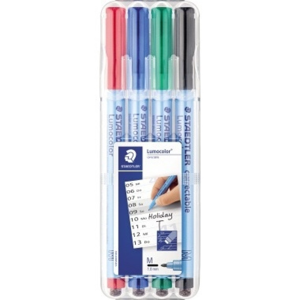 Produktabbildung: STAEDTLER Folienstift Lumocolor 305M WP4-1 F M f. sort. 4 St./Pack