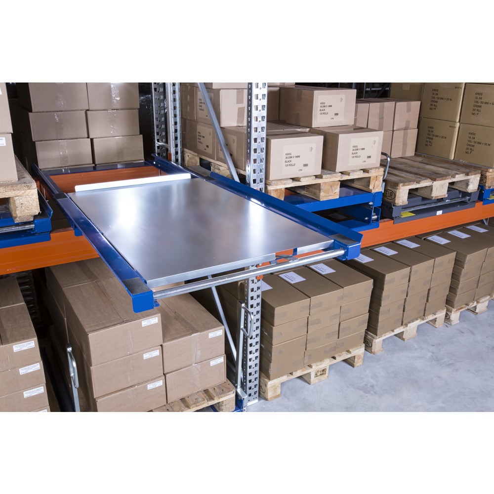 N° de l'image du produit 3 : Fond fermé en acier pour dispositif d’extraction de palettes, capacité de charge 600 kg, profondeur d’extraction de 70 %