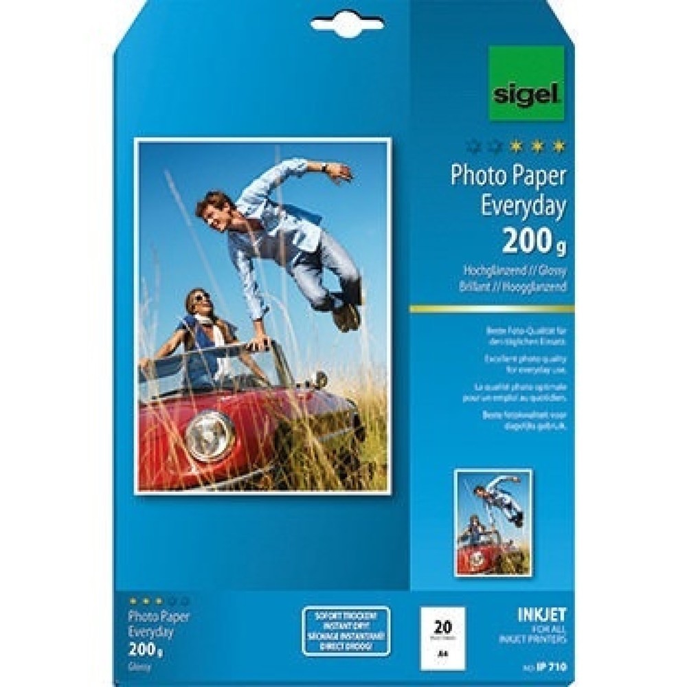 Produktabbildung: Sigel Fotopapier Everyday-plus IP710 DIN A4 200g weiß 20 Bl./Pack.