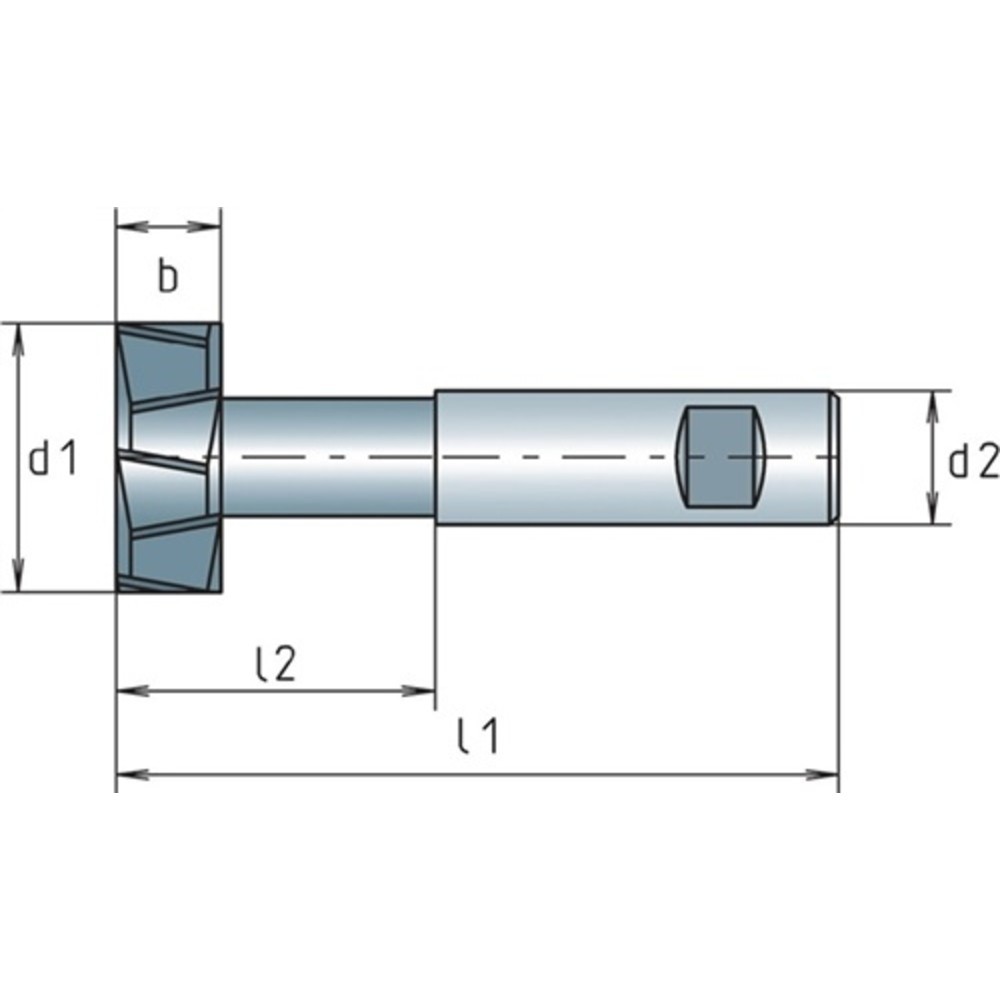 N° de l'image du produit 2 : Fraise pour rainures en T DIN 851 AB type N D. nominal 12,5 mm HSS-Co engrènemen