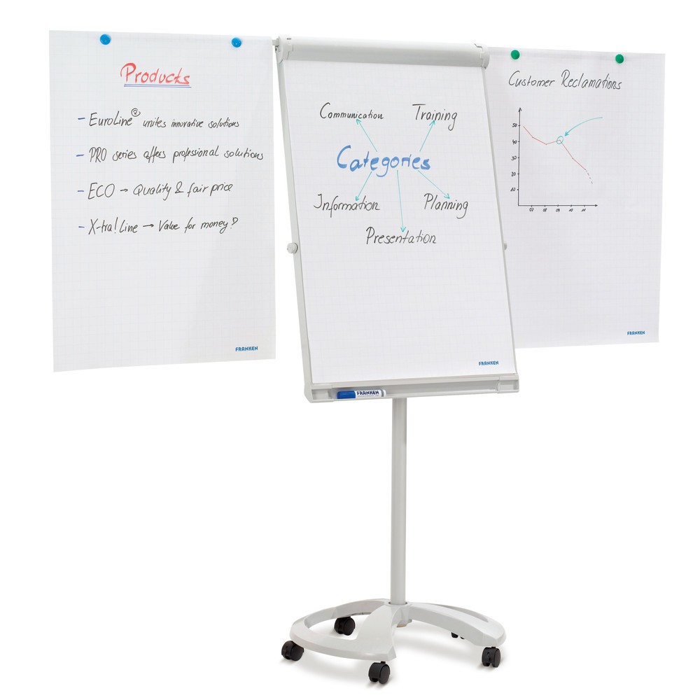 Produktabbildung: Flipchart Premium, mit Rollen, HxB 950 x 670 mm