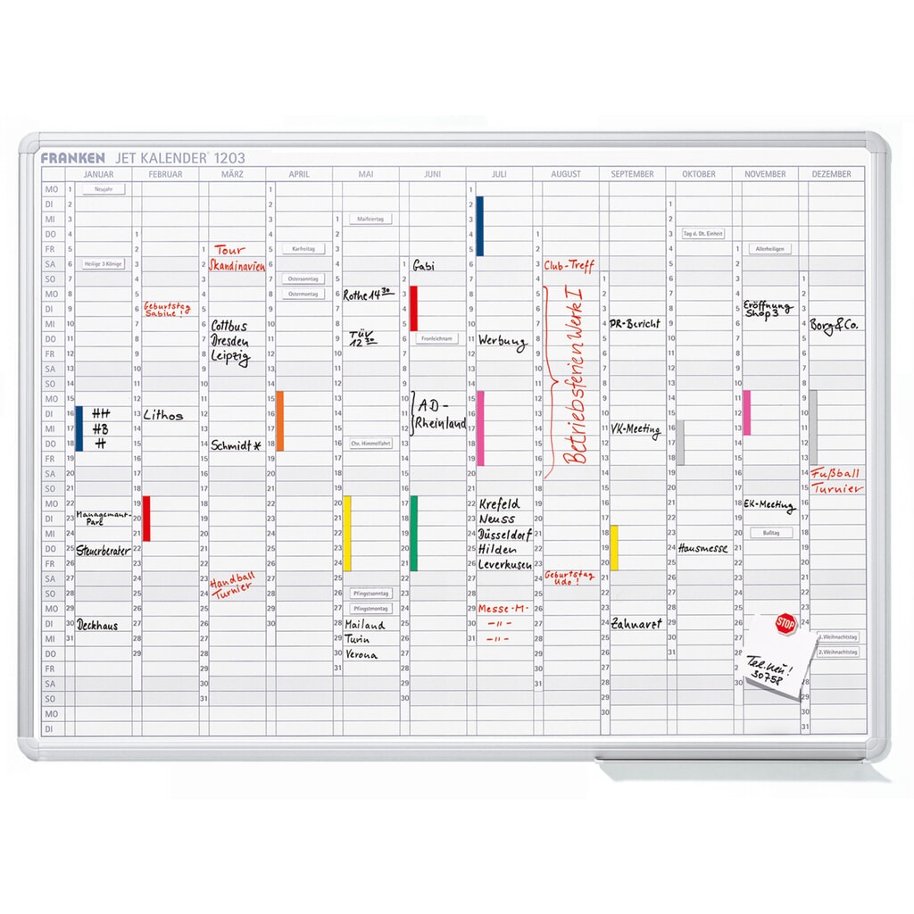 FRANKEN Jahresplaner JetKalender, HxB 900 x 1.200 mm Produktabbildung: FRANKEN Jahresplaner JetKalender, HxB 900 x 1.200 mm