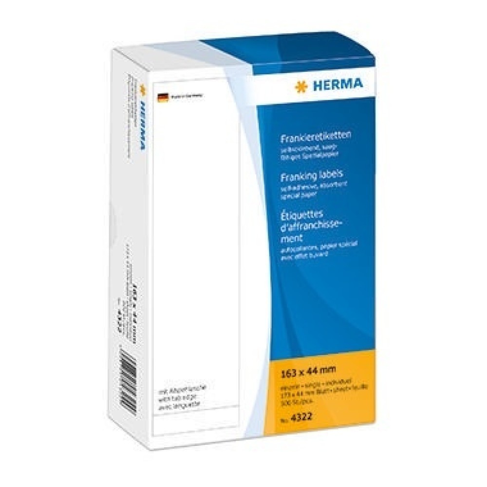 Produktabbildung: HERMA Frankieretikett 4322 163x44mm einzeln weiß 500 St./Pack.