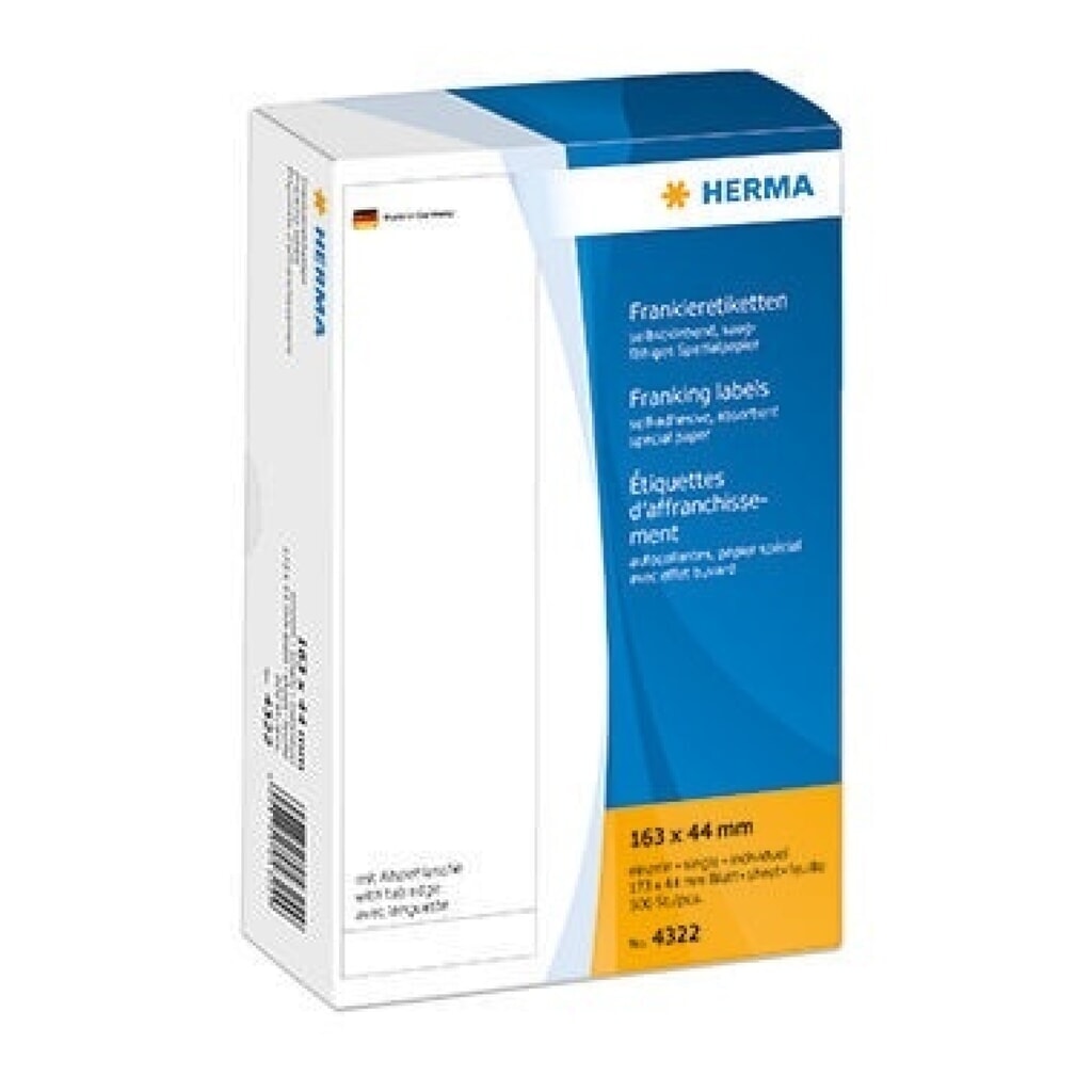 Produktabbildung: HERMA Frankieretikett 4322 163x44mm einzeln weiß 500 St./Pack.