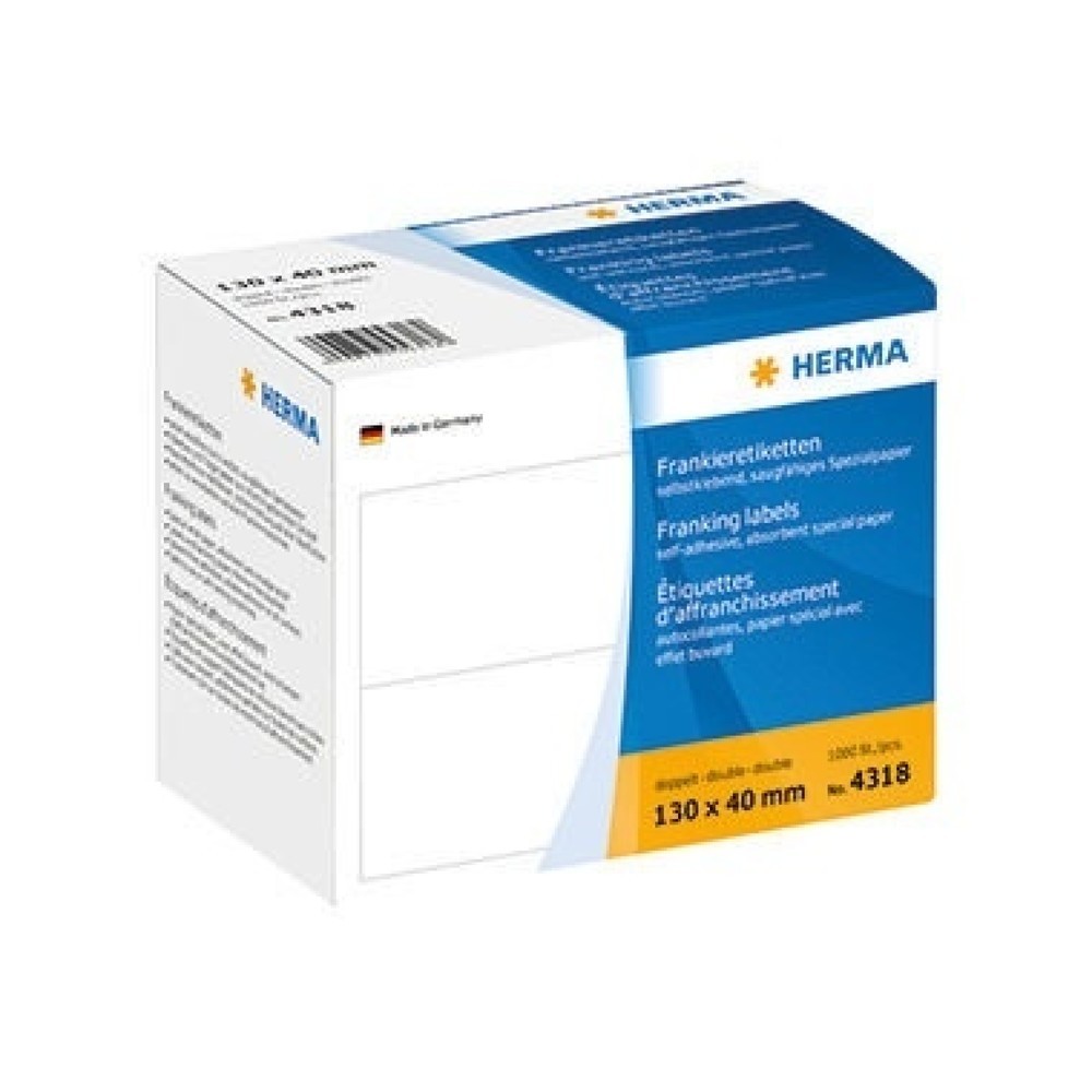 Produktabbildung Nr. 1: HERMA Frankieretikett 4318 130x140mm weiß 1.000 St./Pack.