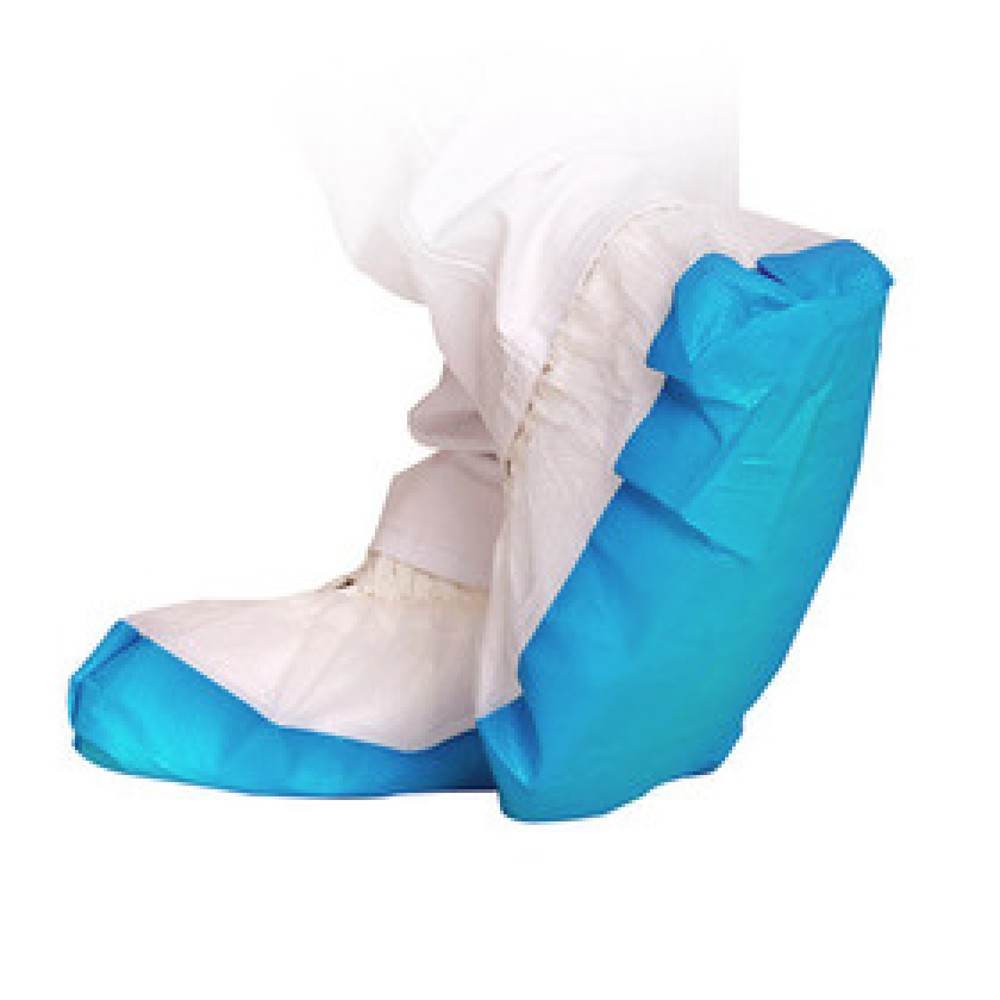 Produktabbildung: Franz Mensch Überschuhe antirutsch weiß-blau, 1 VE = 50 Stück