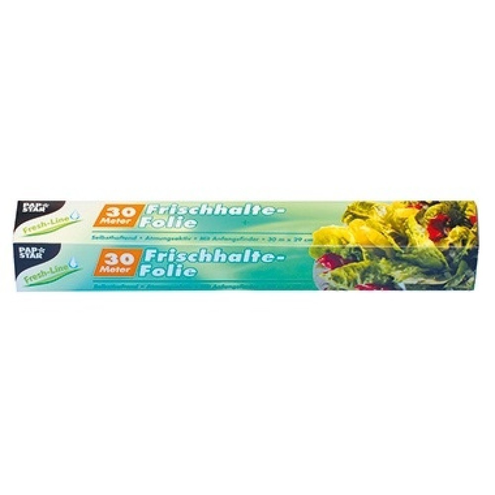 Produktabbildung: PAPSTAR Frischhaltefolie 14110 29cmx30m Faltschachtel transparent
