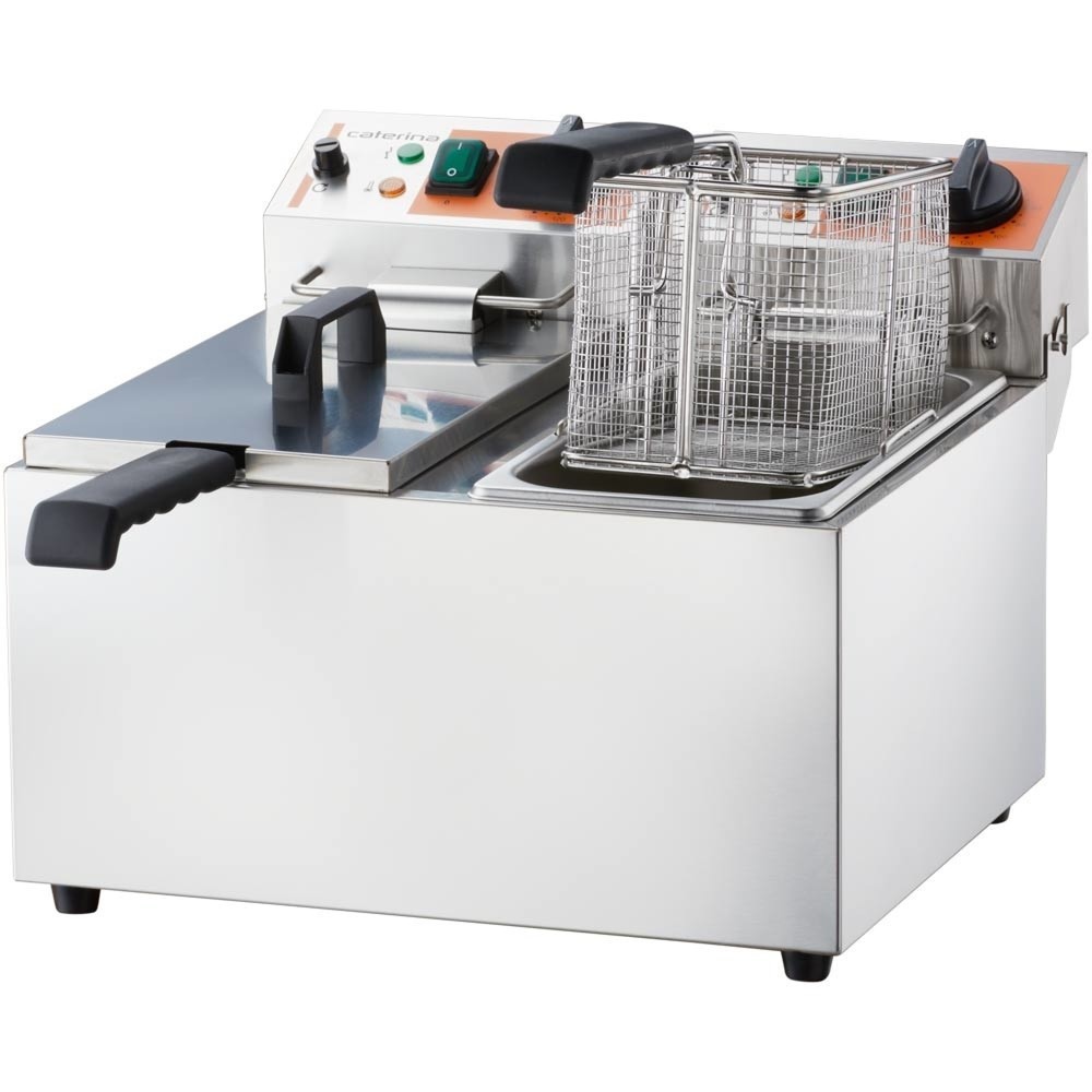 Illustration du produit: Friteuse double CATERINA Stalgast, 2 x 5 litres, 585 x 430 x 265 mm (L x P x H), 2 x 3 kW 230 V