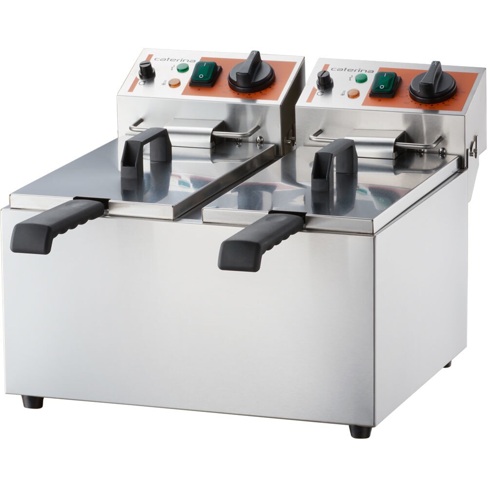 N° de l'image du produit 2 : Friteuse double CATERINA Stalgast, 2 x 5 litres, 585 x 430 x 265 mm (L x P x H), 2 x 3 kW 230 V