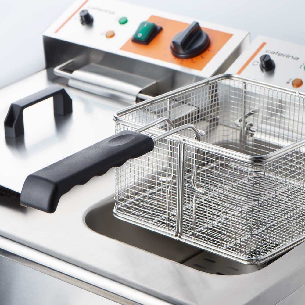 N° de l'image du produit 2 : Friteuse double CATERINA Stalgast, 2 x 8 litres, avec robinet de vidange 610x510x390 mm (L x P x H), 2 x 3 kW 230V