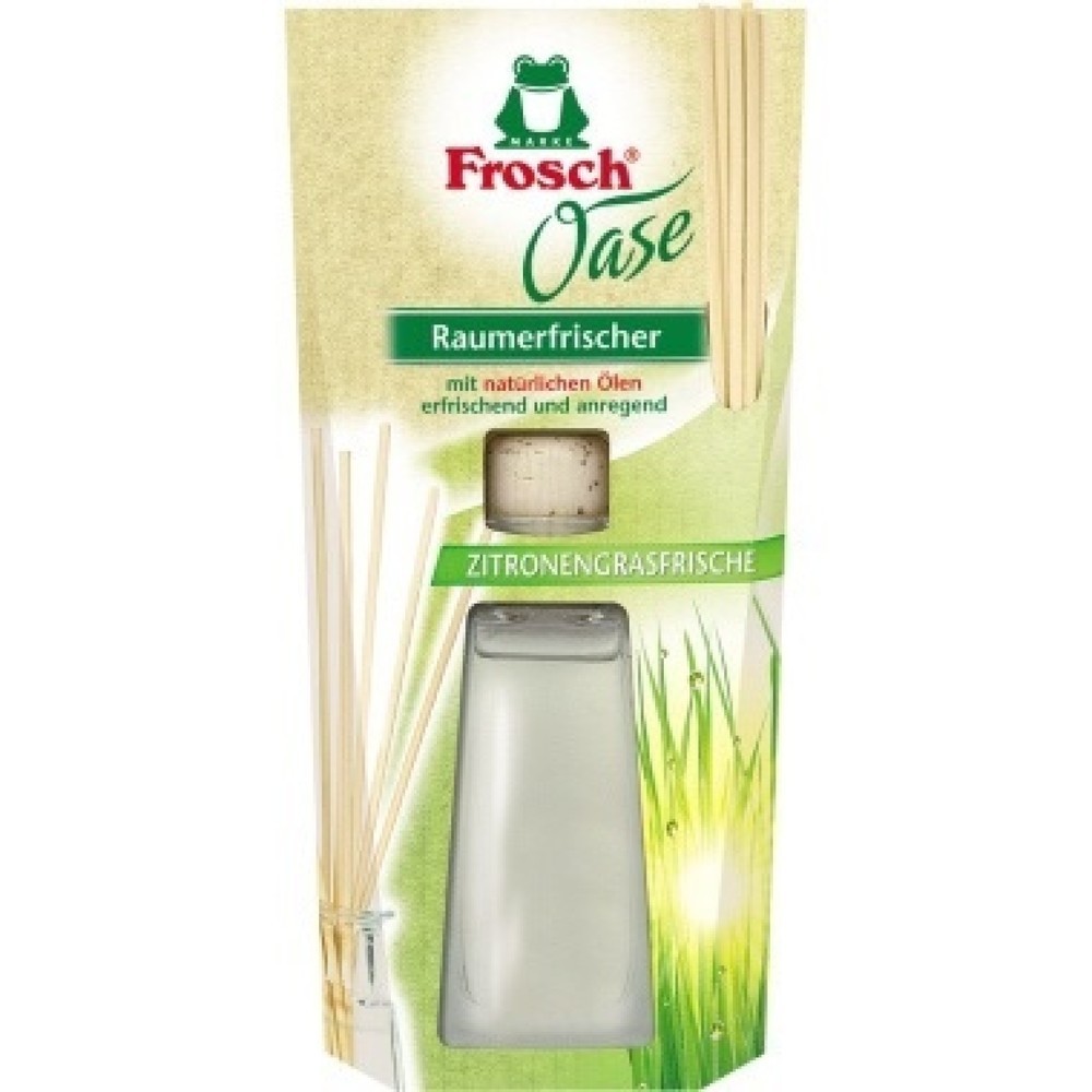 Produktabbildung: Frosch Lufterfrischer Oase 3096157 Zitronengras 90ml +6Rattanstäbchen