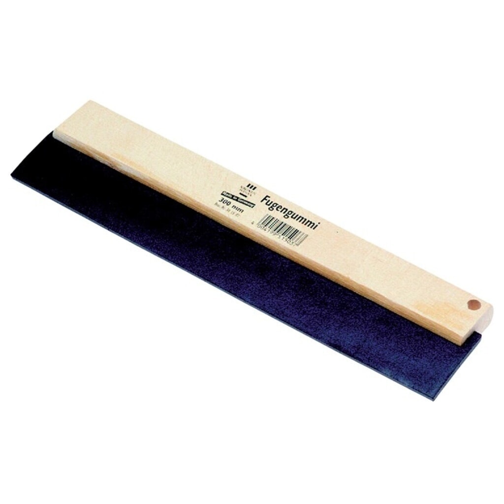 Fugengummi, mit Holzgriff, B200xH60xS5,5mm Produktabbildung: Fugengummi, mit Holzgriff, B200xH60xS5,5mm