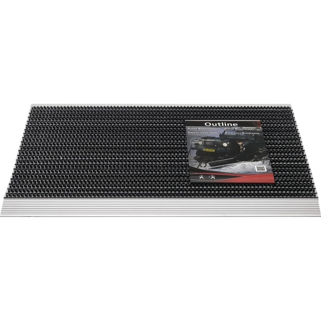 Produktabbildung Nr. 1: Fußmatte Alu-Anlaufkante, L500xB800xS22mm, schwarz/silber PP/Alu