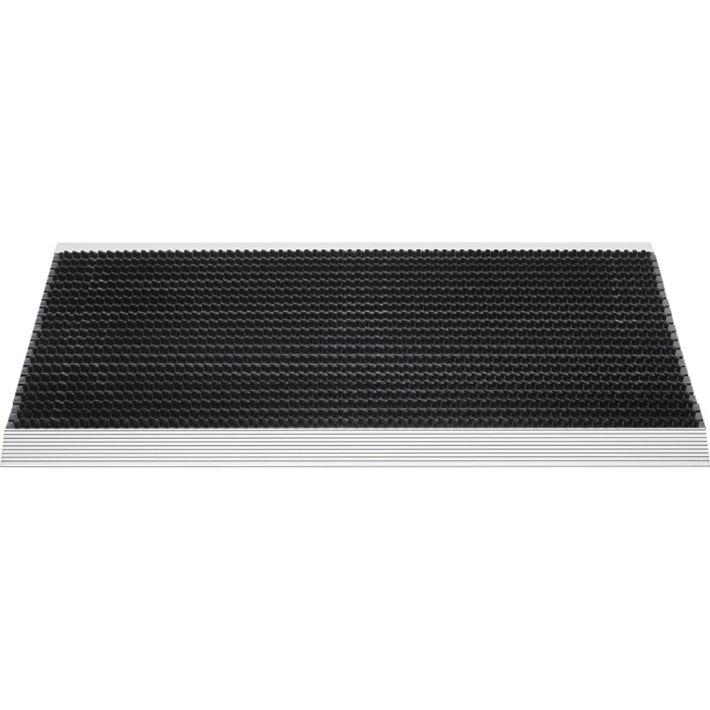 Fußmatte Alu-Anlaufkante, L500xB800xS22mm, schwarz/silber PP/Alu Produktabbildung Nr. 2: Fußmatte Alu-Anlaufkante, L500xB800xS22mm, schwarz/silber PP/Alu