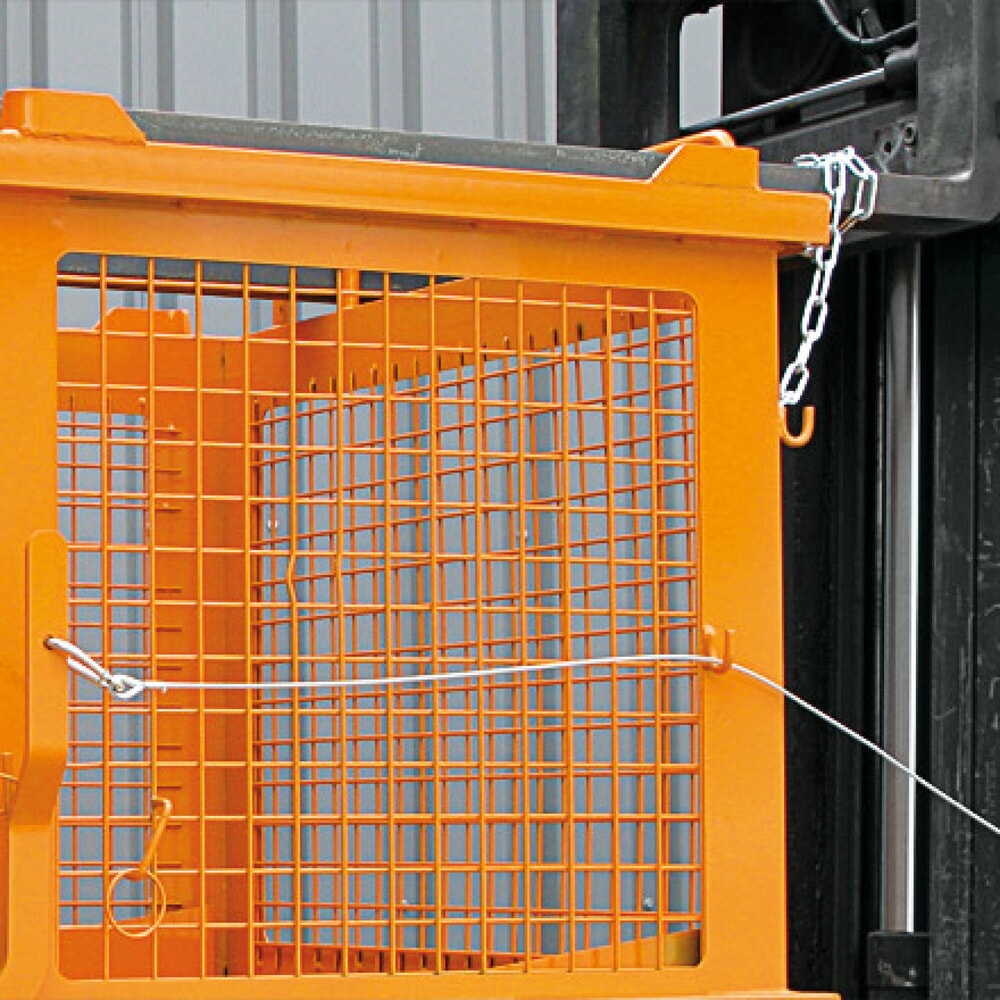 Productafbeelding nr. 2: Eichinger® rooster-kiepcontainer met ontgrendelbare bodemklep, 500 kg, 1000 liter, reinoranje