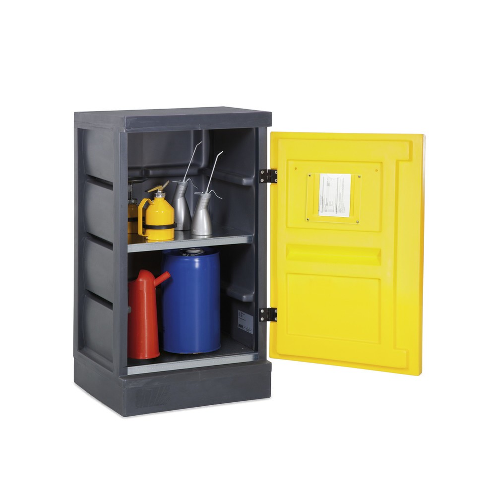 Imagen del producto: Denios armario para productos químicos de PE, Al x An x F 1.130 x 610 x 640 mm, 2 rejillas de acero inoxidable
