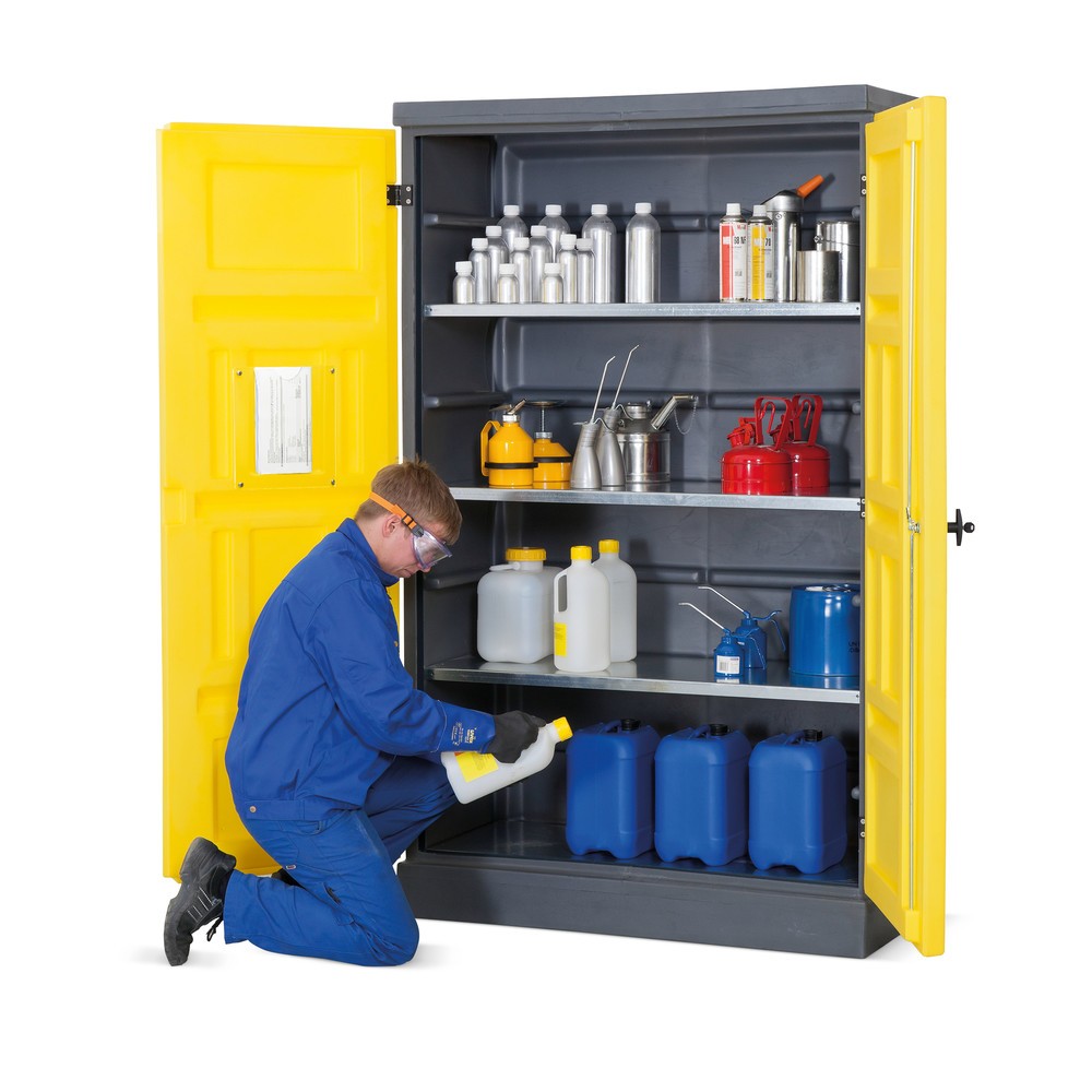 Número de imagen del producto 4: Denios armario para productos químicos de PE, Al x An x F 1.990 x 1.225 x 640 mm, 4 rejillas de acero inoxidable