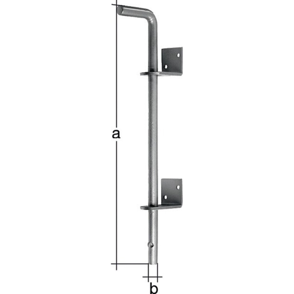 GAH Bodenschieber, Stahl verzinkt verzinkt, L400xS16mm, Abstand Bolzen - Tor 30 mm Produktabbildung: GAH Bodenschieber, Stahl verzinkt verzinkt, L400xS16mm, Abstand Bolzen - Tor 30 mm