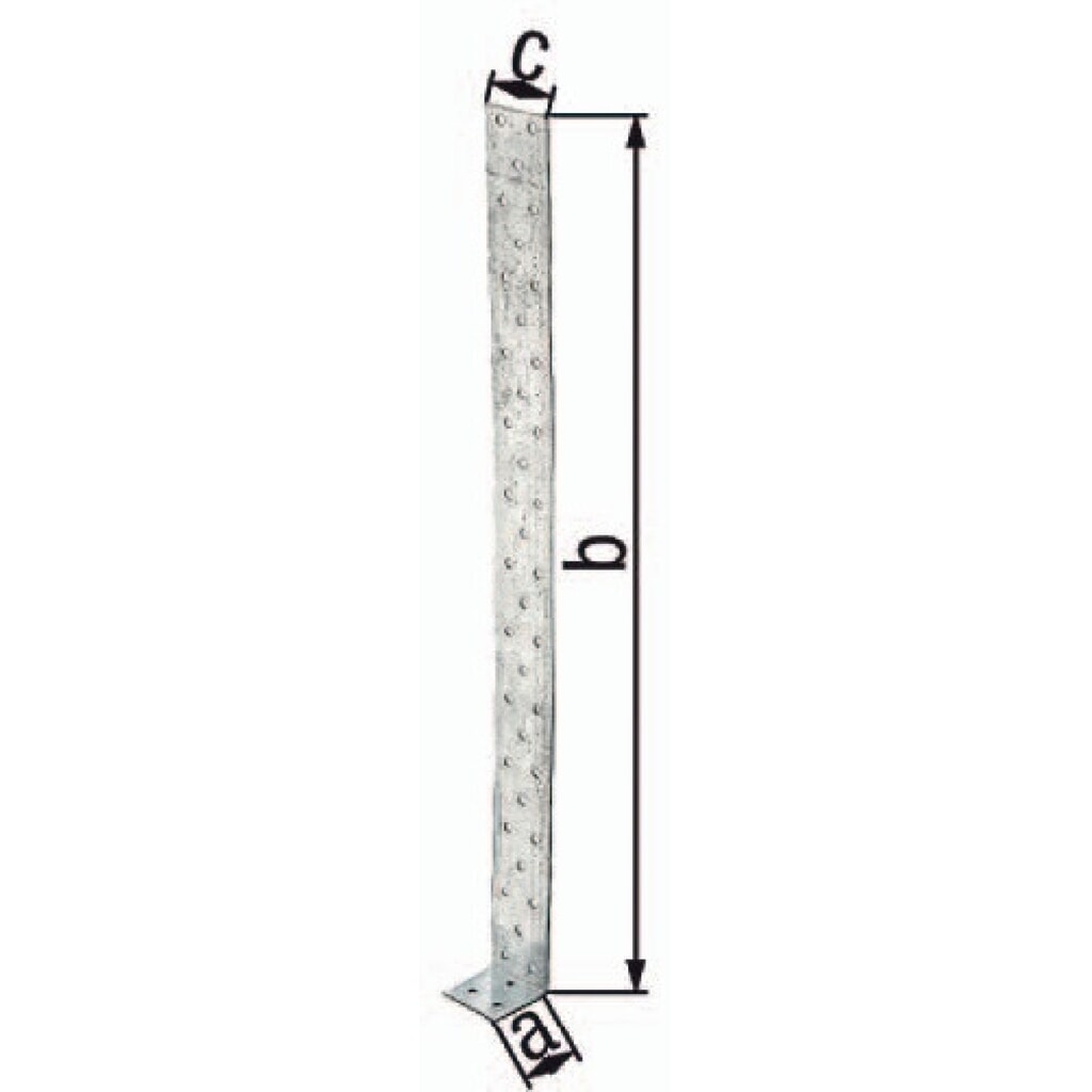 Produktabbildung: GAH Flachstahlbetonanker, Stahl roh sendzimirverzinkt, 205 x 40 x 40 mm Stärke 2 mm