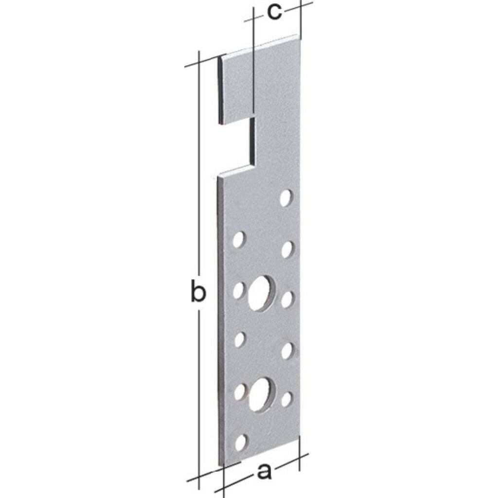 Produktabbildung: GAH Holz-Eisen-Anker, sendzimirverzinkt, Abmessung 160 x 40 x 4 mm