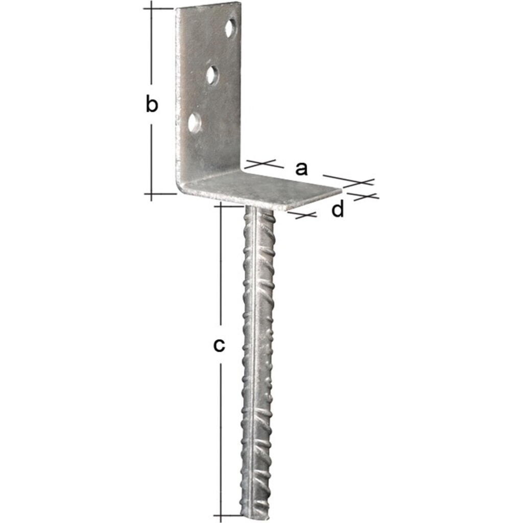 Produktabbildung: GAH L-Pfostenträger ETA-10/0210, feuerverzinkt, 80x100x200x60mm