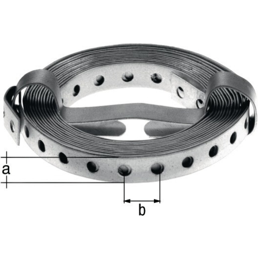 Produktabbildung: GAH Lochband, sendzimirverzinkt, Band-B20 x 1mm Länge 10 m