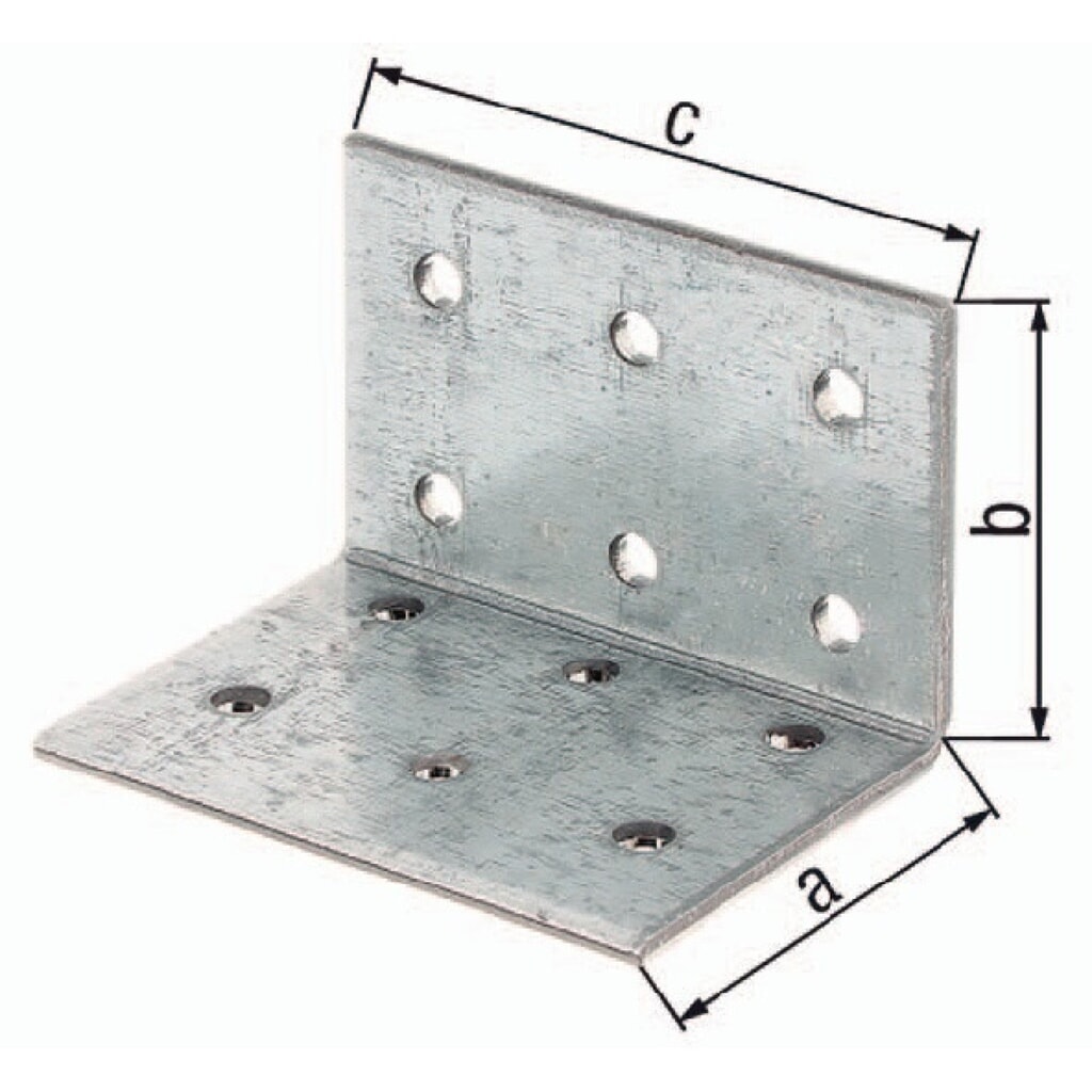 Produktabbildung: GAH Lochplattenwinkel ETA-8/165, Anzahl Löcher12 S.2,5 mm, 60 x 60x40mm, ETA-8/165