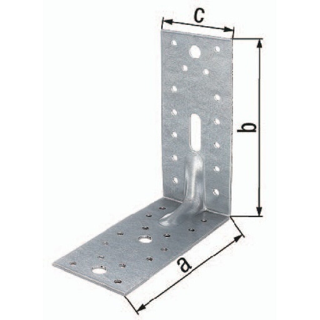 Produktabbildung: GAH Schwerlast-Winkelverbinder ETA-8/165, Anzahl Löcher1 / 3 / 28 S.2,5 mm, 150 x 150x65mm, ETA-8/165