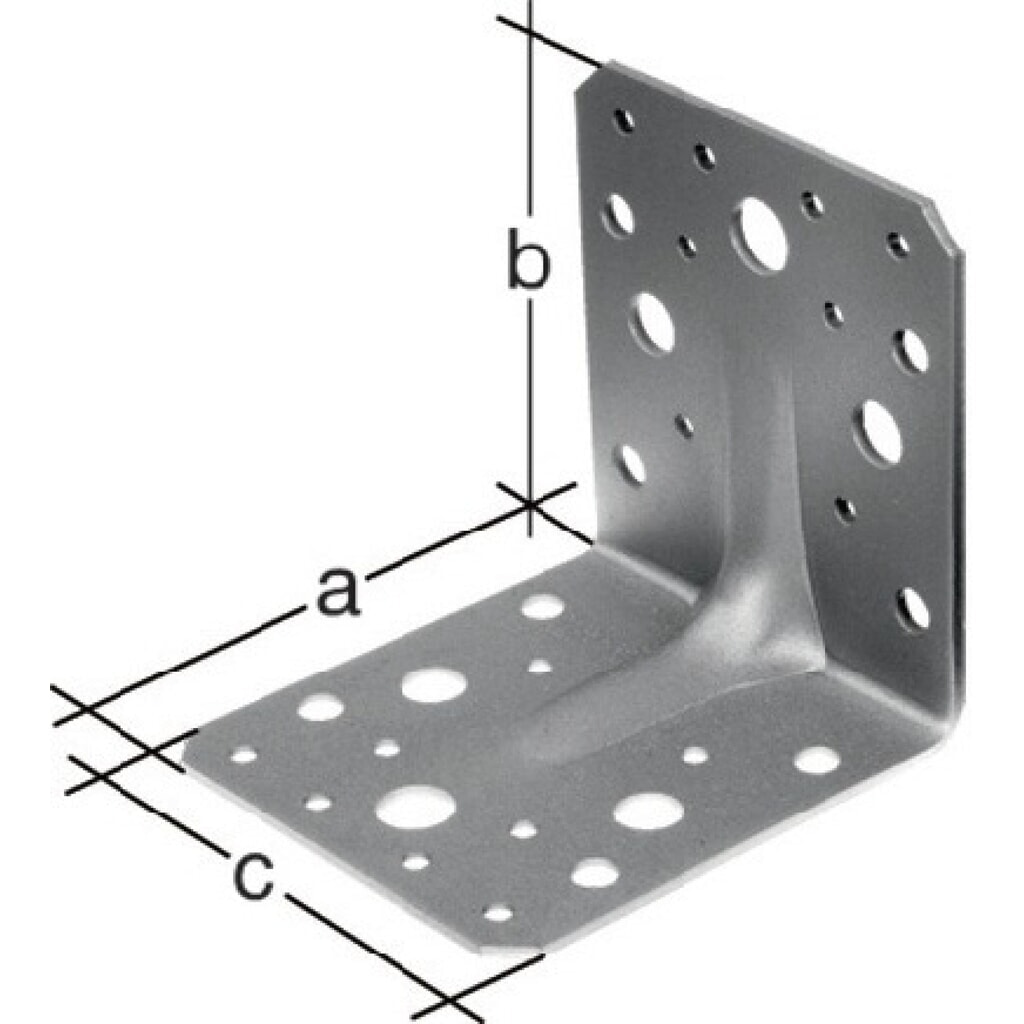 Produktabbildung: GAH Schwerlastwinkelverbinder, Anzahl Löcher2 / 16 S.2,5 mm, 70 x 70x55mm
