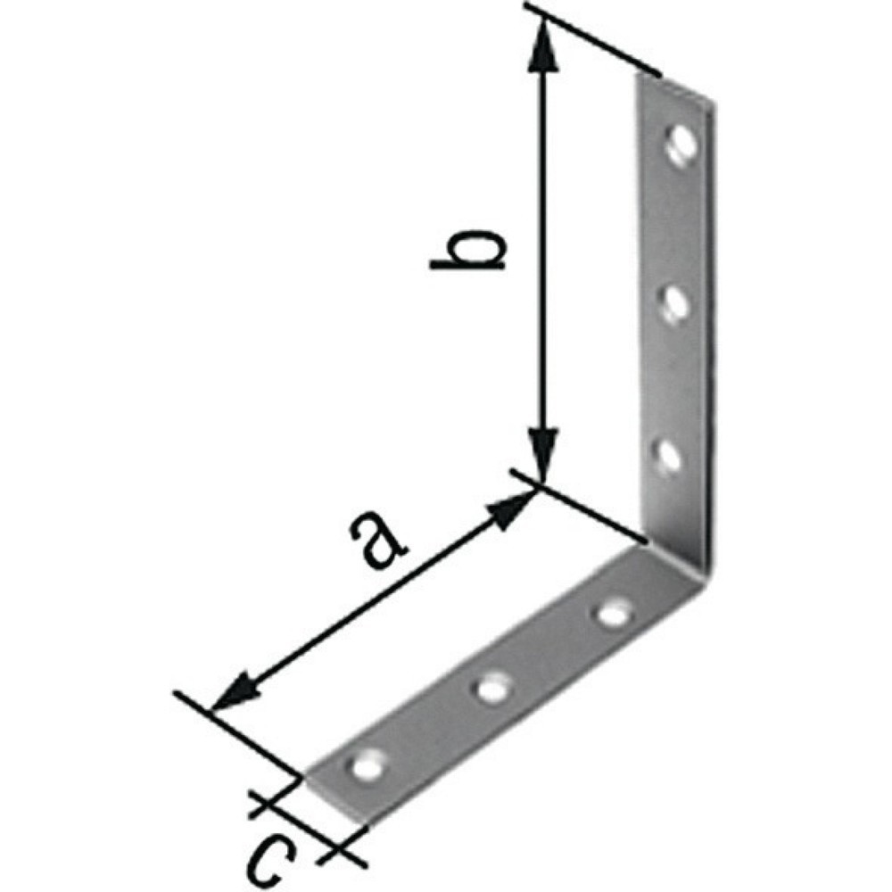 Produktabbildung: GAH Stuhlwinkel Länge 75 x 75 mm, Edelstahl, Breite 16 mm Stärke 2 mm, Loch-Ø 5,5 mm