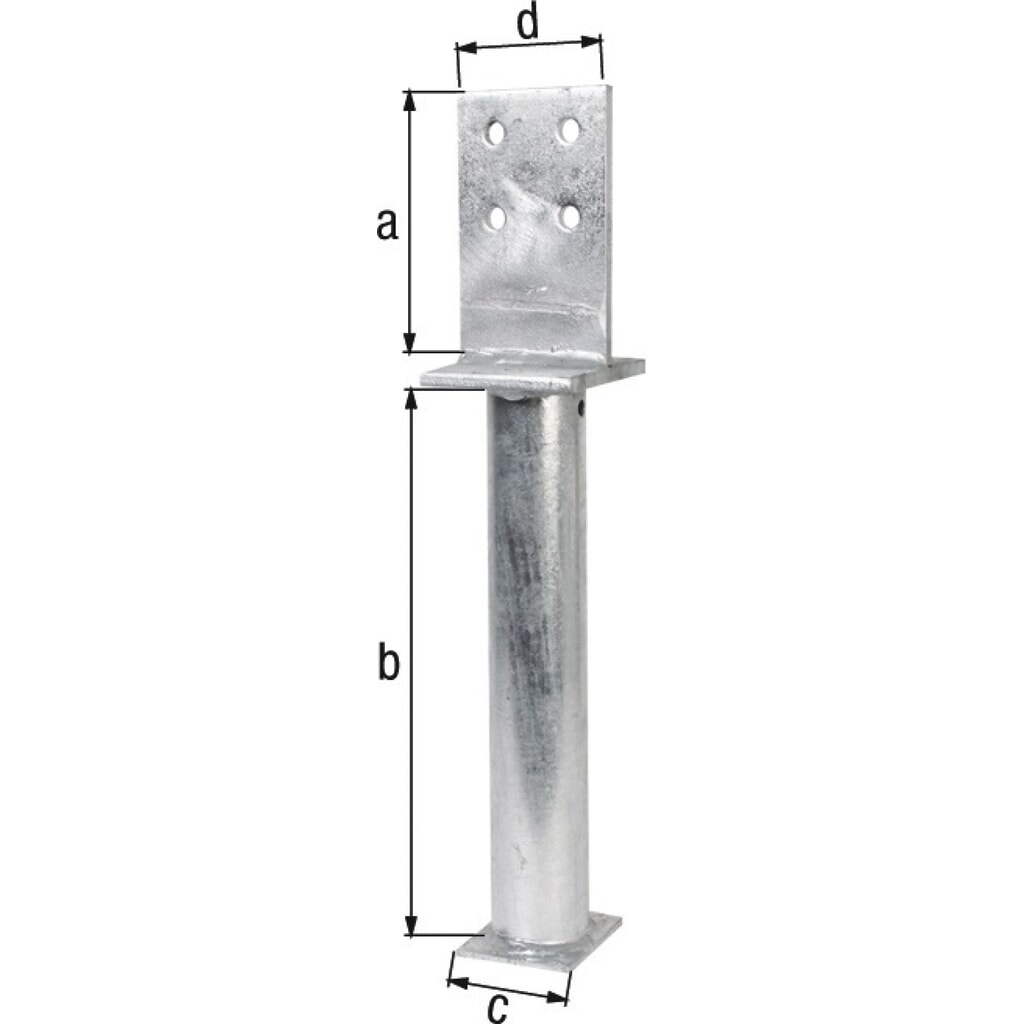 GAH T-Pfostenträger, Stahl roh feuerverzinkt, 130x500x80x90mm Produktabbildung: GAH T-Pfostenträger, Stahl roh feuerverzinkt, 130x500x80x90mm