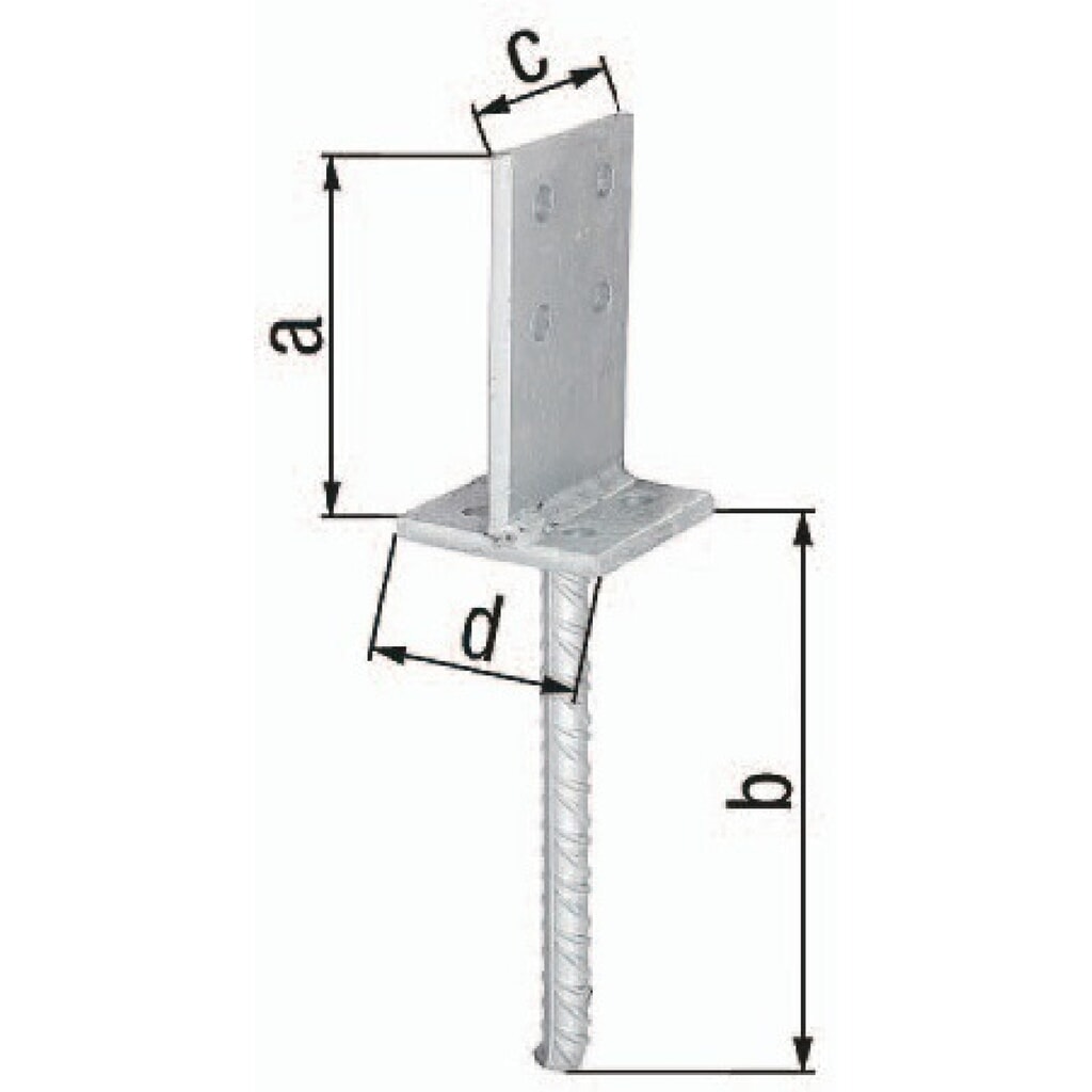 GAH T-Pfostenträger, Stahl roh feuerverzinkt, 130x200x80x80mm Produktabbildung: GAH T-Pfostenträger, Stahl roh feuerverzinkt, 130x200x80x80mm