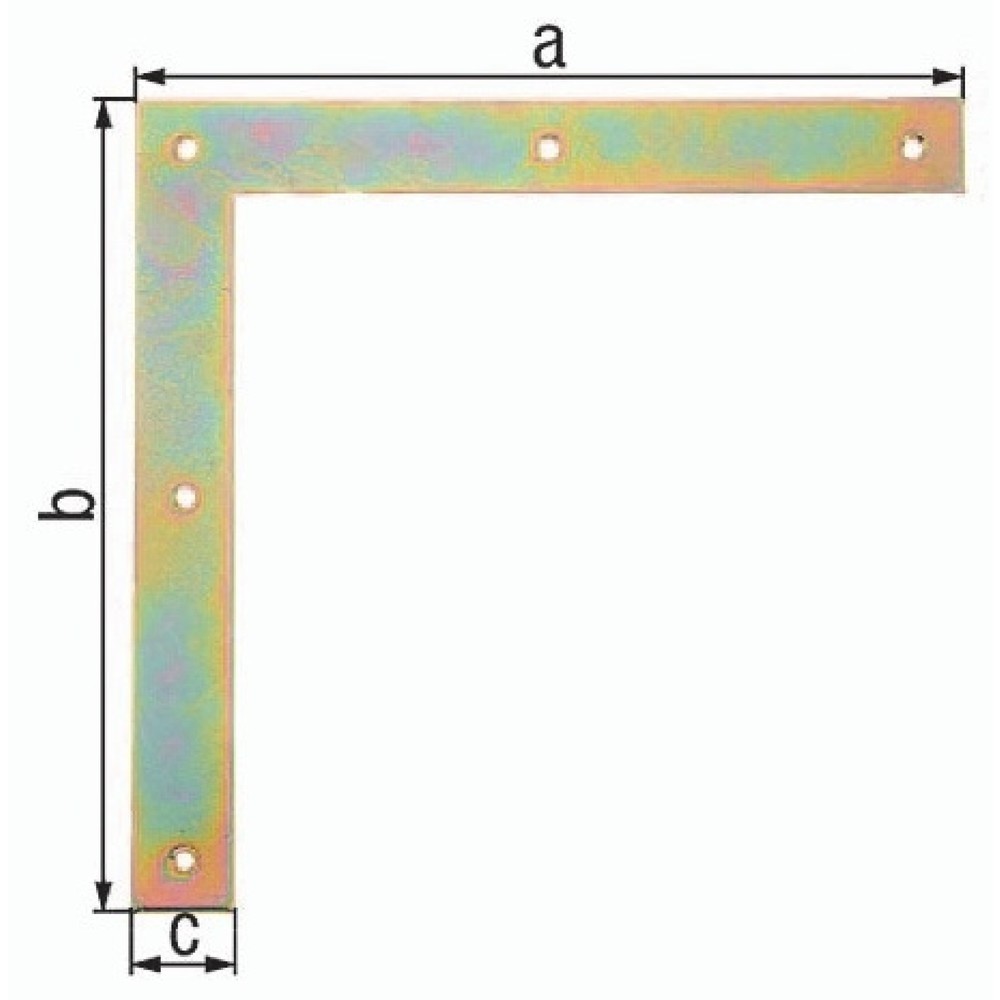 Produktabbildung: GAH Tor-Winkel Breite 40 mm, Stahl galvanisch gelb verzinkt, Länge 300 x 300 mm