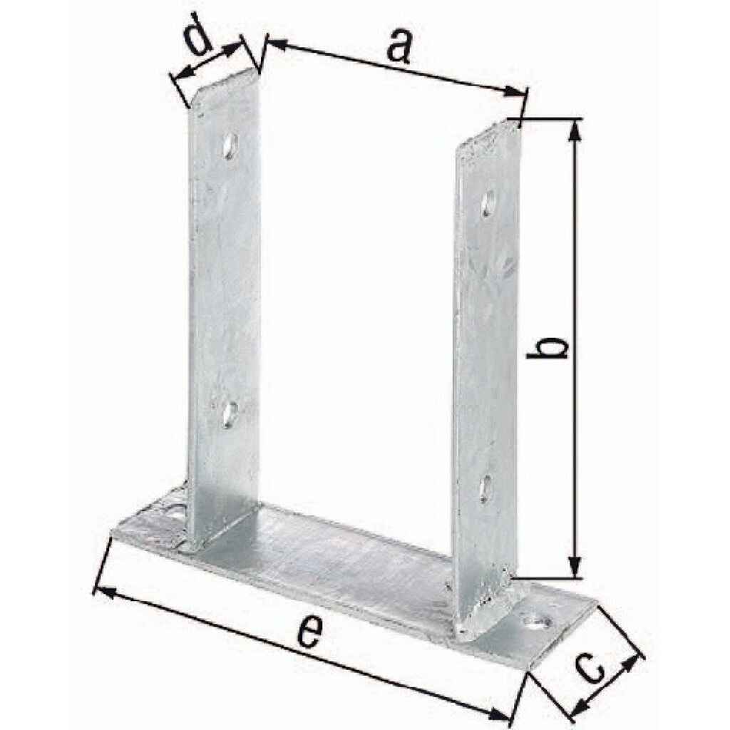 Produktabbildung: GAH U-Pfostenträger ETA-10/0210, feuerverzinkt, 91x200x60x50x200mm, zum Aufschrauben
