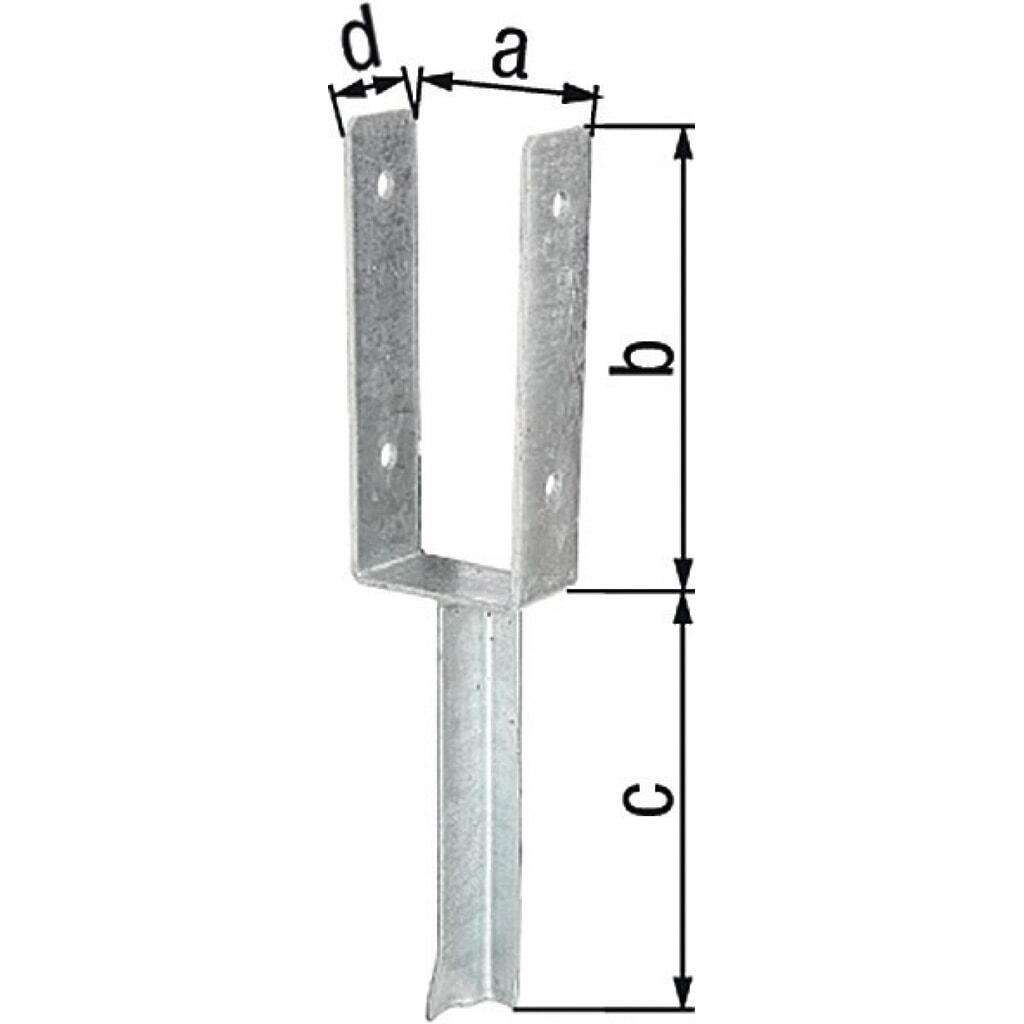 GAH U-Pfostenträger ETA-10/0210, feuerverzinkt, 91x200x200x50mm, mit Betonanker aus T-Eisen Produktabbildung: GAH U-Pfostenträger ETA-10/0210, feuerverzinkt, 91x200x200x50mm, mit Betonanker aus T-Eisen