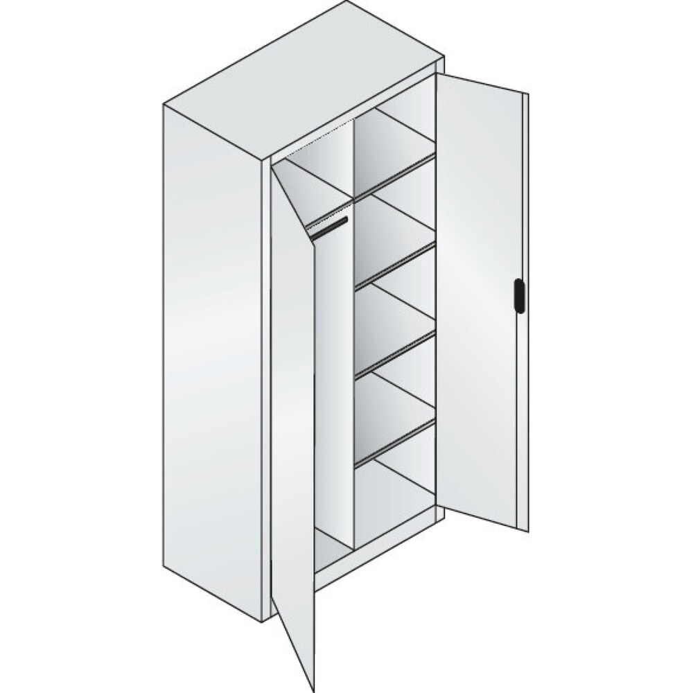 Productafbeelding nr. 2: Kantoorkast C+P 6 vakken + kledingstang, hxbxd 1.950 x 930 x 500 mm, antracietgrijs, antracietgrijs