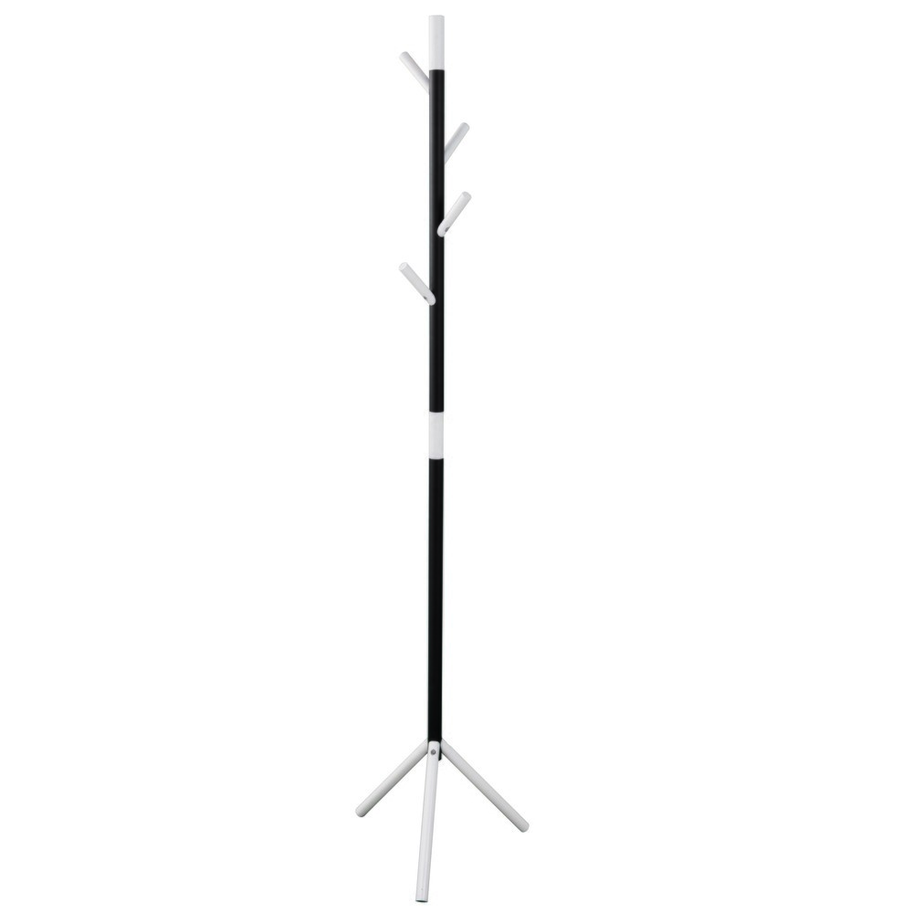 Produktabbildung: Garderobenständer Linair, freistehend, 4 Haken, schwarz, weiß