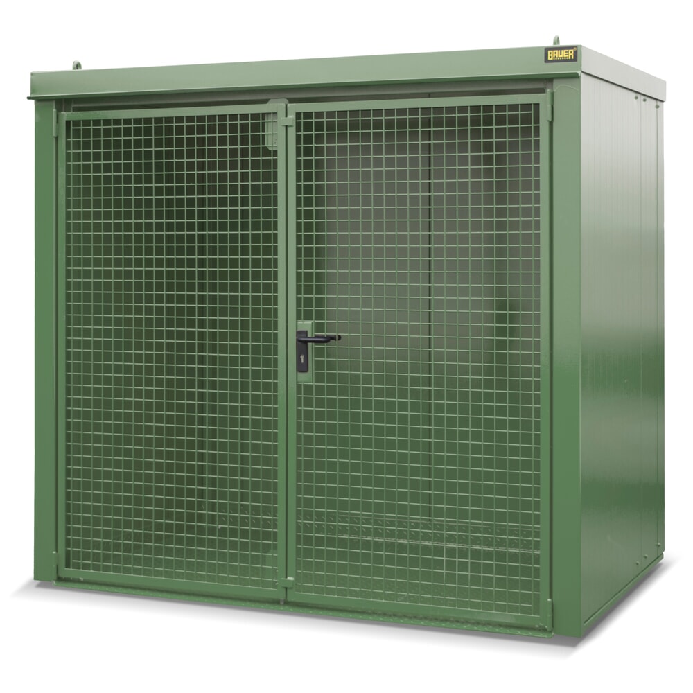 Product afbeelding: Gasflescontainer voor max. 45 flessen, brandbestendig, resedagroen