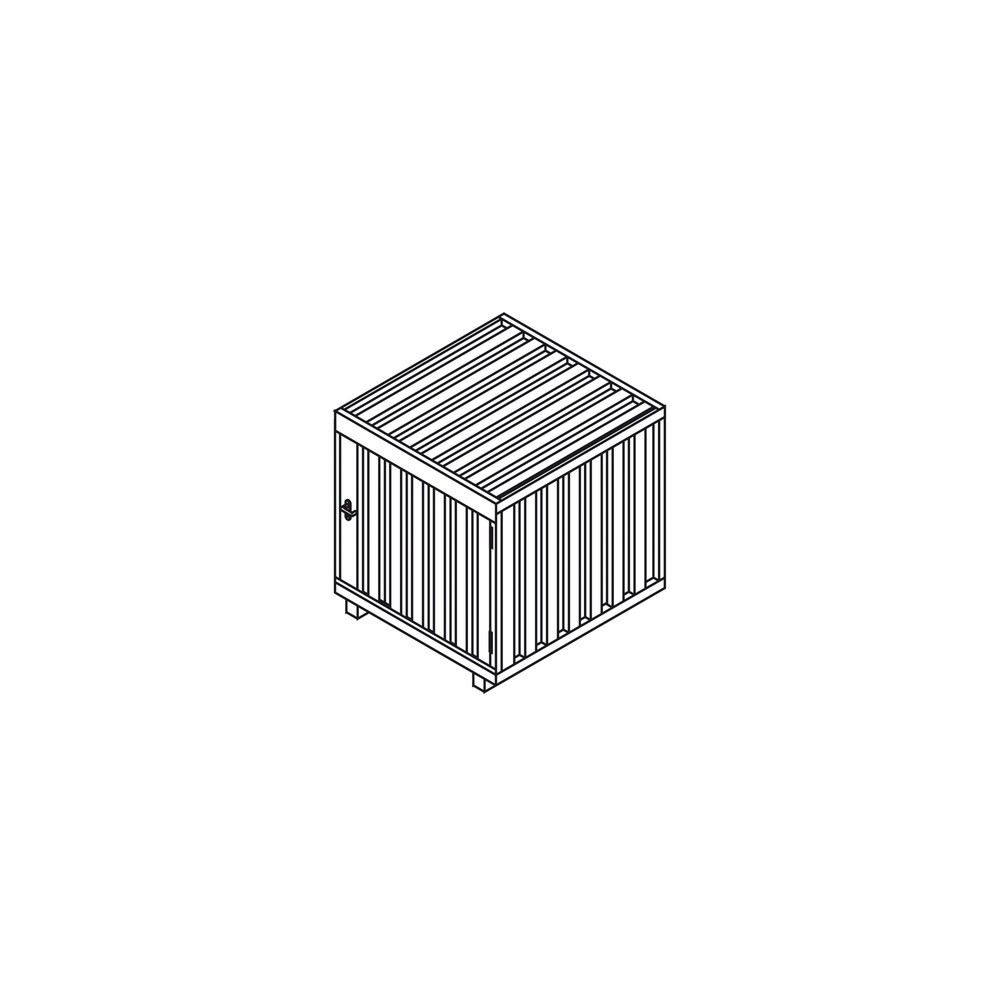 Productafbeelding nr. 2: Gasflessenbox SAFE Tank GB 2, verzinkt, gemonteerd, met roosterlegbord, voor 14 gasflessen van 33 kg elk