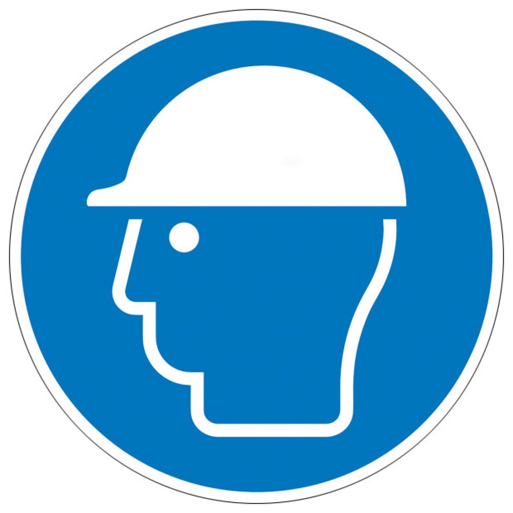 Product afbeelding: SafetyMarking® Veiligheidshelm dragen, Ø 100 mm, folie