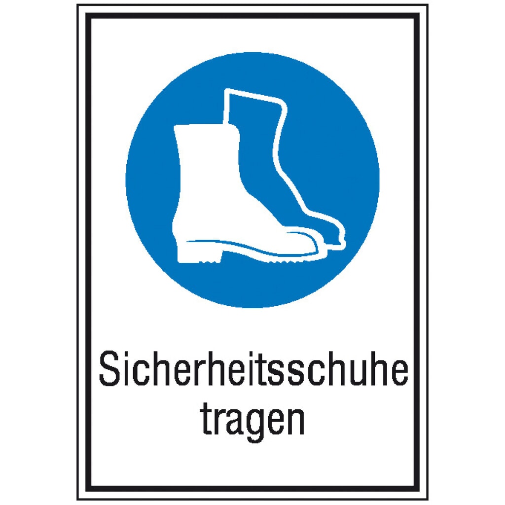 SafetyMarking® "Sicherheitsschuhe tragen", HxB 185 x 131 mm, Folie Produktabbildung: SafetyMarking® "Sicherheitsschuhe tragen", HxB 185 x 131 mm, Folie