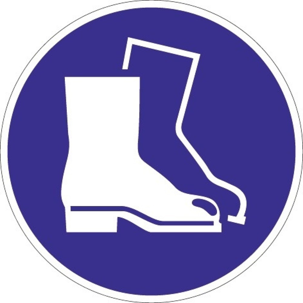 Produktabbildung: Gebotszeichen ASR A1.3/DIN EN ISO 7010, Folie, Fußschutz benutzen